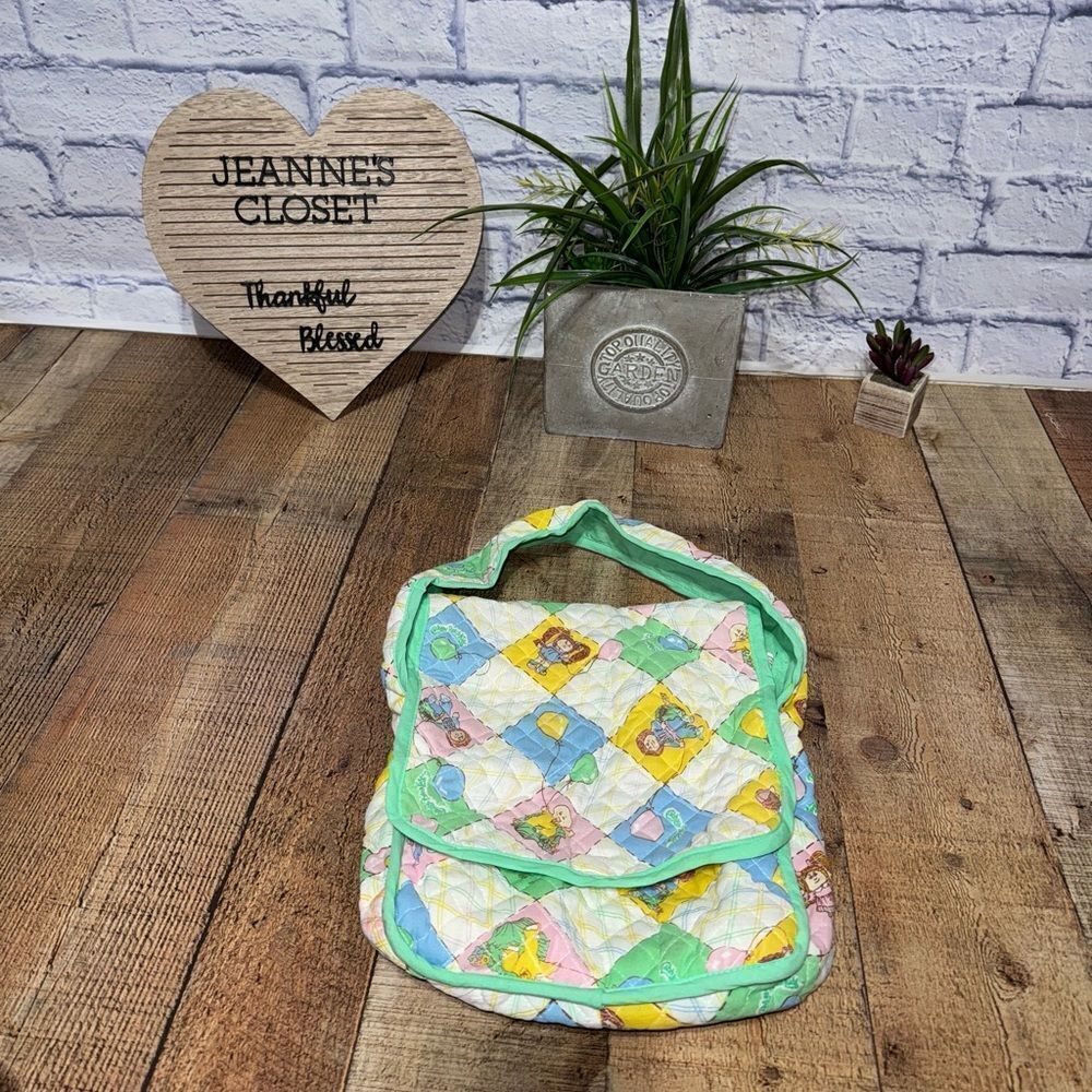 Vintage 1983 Cabbage Patch Kids Quilted Fabric Diaper Bag